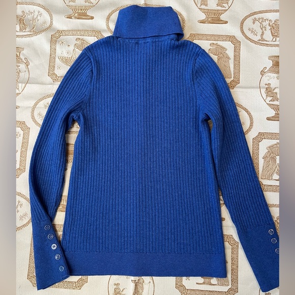 Talbots Button Cuff Ribbed Turtleneck Sweater, Size M - Picture 2 of 6
